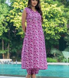 Women Ethnic Motifs Printed Regular Pure Cotton Kurta with Trousers
