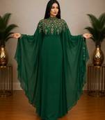 Emerald Green Luxury Embroidered Moroccan Kaftan Dress