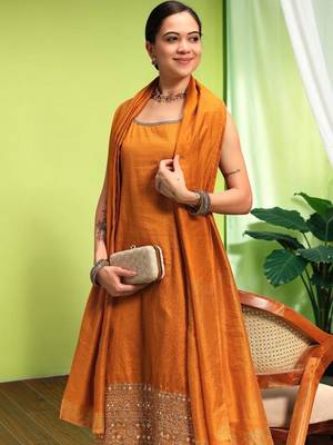 Women Ethnic Motifs Regular Mirror Work Kurta with Trousers & With Dupatta 2