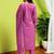Women Ethnic Motifs Chikankari Pure Cotton Kurta with Trousers & With Dupatta