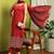 Women Ethnic Motifs Regular Thread Work Kurta with Trousers & With Dupatta