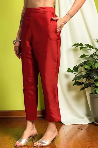 Women Ethnic Motifs Regular Thread Work Kurta with Trousers & With Dupatta