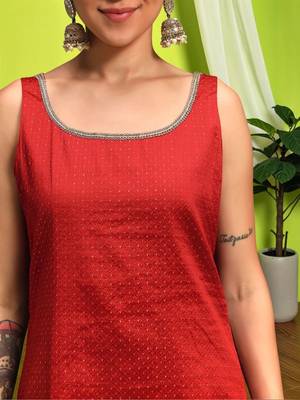 Women Ethnic Motifs Regular Thread Work Kurta with Trousers & With Dupatta 7