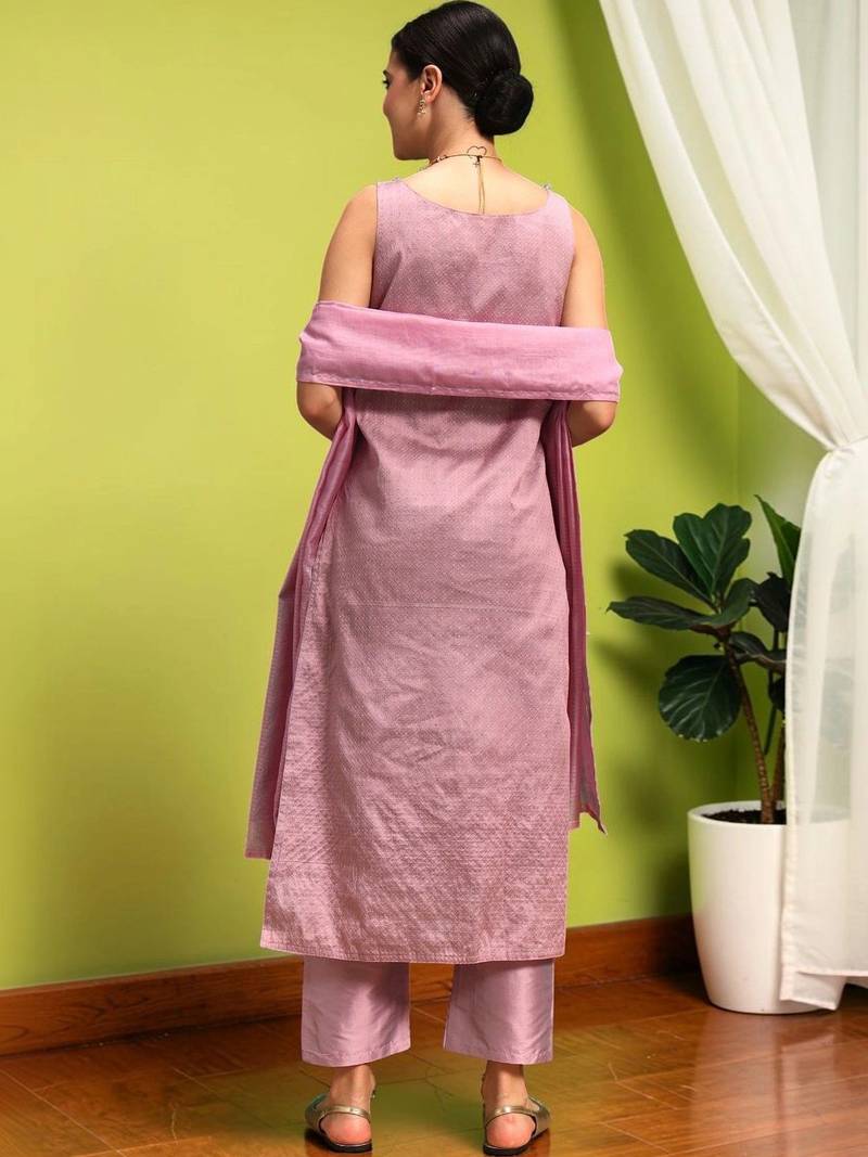 Women Ethnic Motifs Regular Kurta with Trousers & With Dupatta