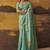 Sea green modal cotton blend woven saree with zari border