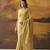 Beige modal cotton blend woven saree with zari border