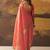 Coral modal cotton blend woven saree with zari border