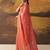 Coral modal cotton blend woven saree with zari border