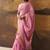 Pink modal cotton blend woven saree with zari border