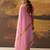 Pink modal cotton blend woven saree with zari border