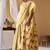 Lemon tissue silk blend floral woven saree with designer blouse