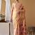 Pink tissue silk blend floral woven saree with designer blouse