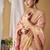 Pink tissue silk blend floral woven saree with designer blouse