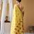 Golden yellow tissue silk blend floral woven saree with designer blouse