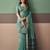 Sea green premium cotton blend woven saree with contrast border
