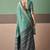 Sea green premium cotton blend woven saree with contrast border