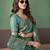 Sea green premium cotton blend woven saree with contrast border