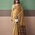 Gold premium cotton blend woven saree with contrast border