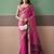 Rani pink premium cotton blend woven saree with contrast border