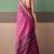 Rani pink premium cotton blend woven saree with contrast border