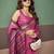 Rani pink premium cotton blend woven saree with contrast border