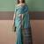 Sky blue premium cotton blend woven saree with contrast border