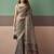 Grey premium cotton blend woven saree with contrast border