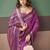 Purple premium cotton blend woven saree with contrast border