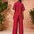 Maroon solid collared two-piece co-ord set