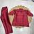 Maroon solid collared two-piece co-ord set
