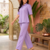 Lavendar solid collared two-piece co-ord set