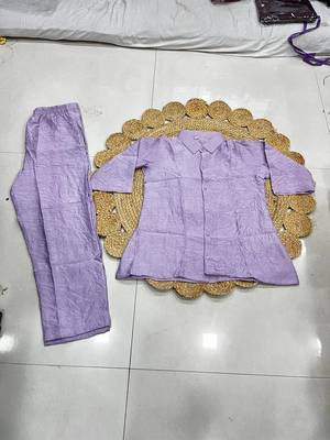 Lavendar solid collared two-piece co-ord set 4