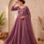 Oniun designer neckline embroidered georgette flared gown set