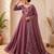 Oniun designer neckline embroidered georgette flared gown set