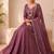 Oniun designer neckline embroidered georgette flared gown set