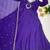Royal purple designer neckline embroidered georgette flared gown set