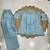 Sky blue solid collared two-piece co-ord set
