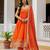 Designer halter neck bandhej kurti set with flared palazzo & leheriya dupatta for festive wear