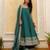 Designer halter neck bandhej kurti set with flared palazzo & leheriya dupatta for festive wear