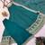 Designer halter neck bandhej kurti set with flared palazzo & leheriya dupatta for festive wear