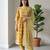 Lime green floral printed cotton suit set