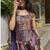 Purple viscose jacquard silk blend set with palazzo & choker dupatta