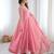 Pink georgette embroidered gown set with pant & dupatta