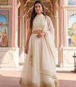 Ivory Embroidered Georgette Lehenga Set