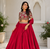 rani pink color sequins Dori work on waist Roman silk blend lehenga Choli Set 
