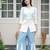 White & Cerulean Blue Embroidered Cotton Co-Ord Set