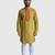 Lime green floral printed cotton kurta set