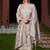 Grey silk blend embroidered kurta set