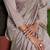 Grey silk blend embroidered kurta set