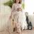 Off-white cotton poly embroidered kurta set
